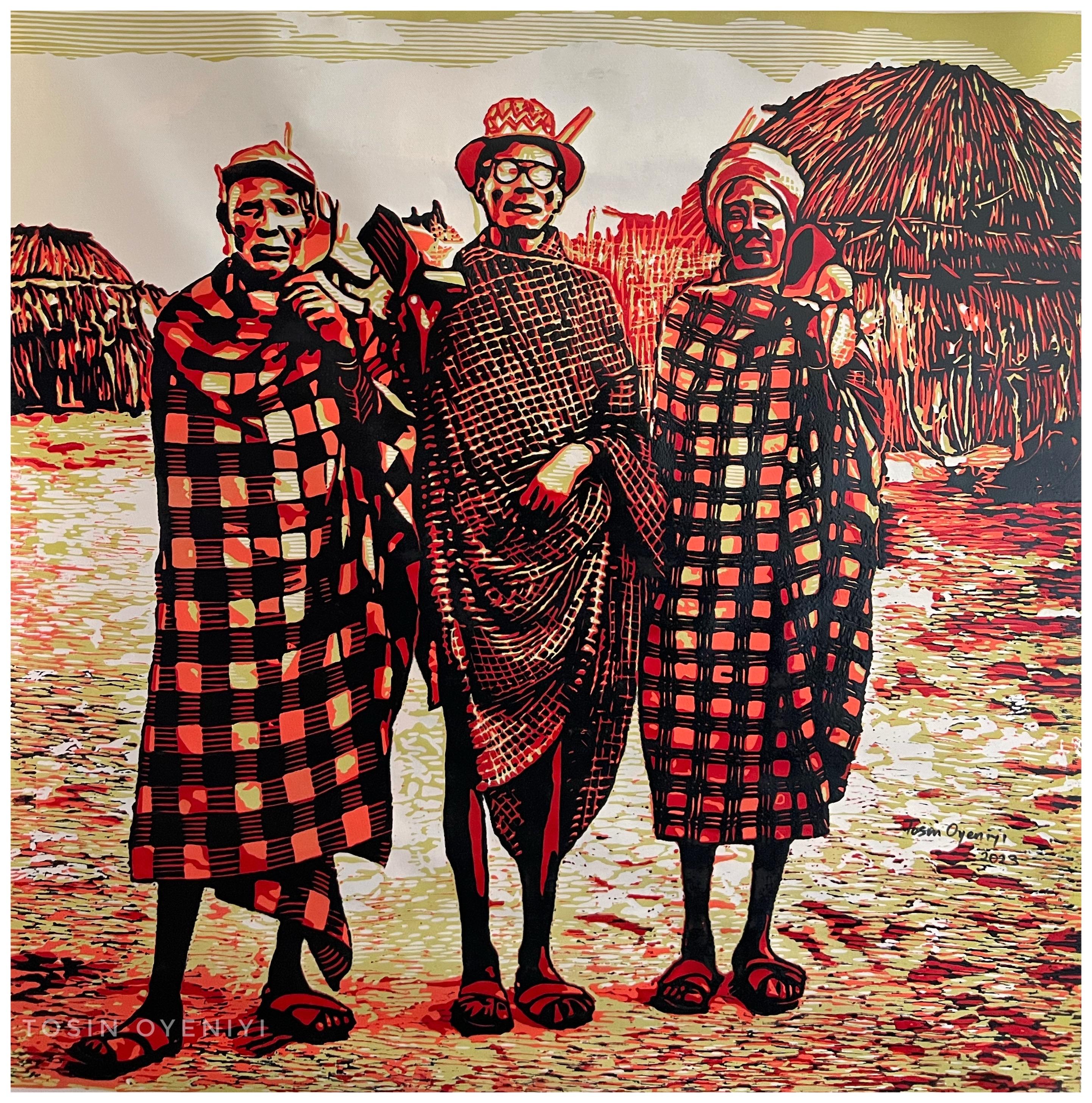 Tosin Oyeniyi  Figurative Print - Elders of the Land