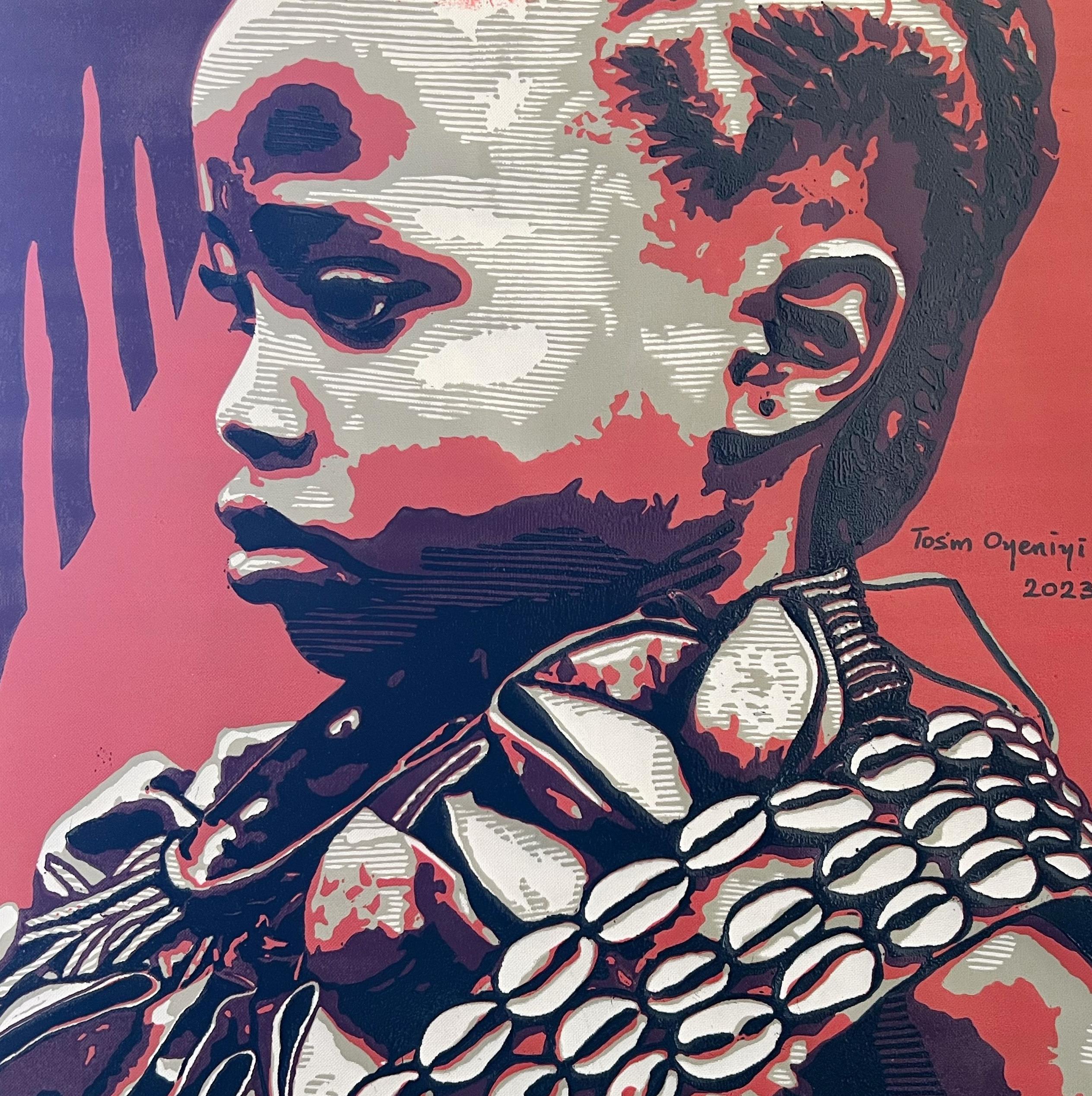 Shipping Procedure
Offest Ink on Linen
Unmounted artwork
Ships in a well-protected tube from Nigeria
Accompanied by a Certificate of Authenticity.

About Artist
Tosin Oyeniyi is an intrinsically talented Print-Making Artist who hails from Ogbomosho,