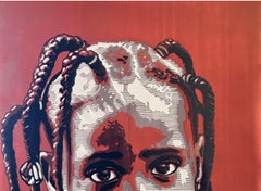 Hope-Filled Linocut Print on Linen, Contemporary Unframed Art