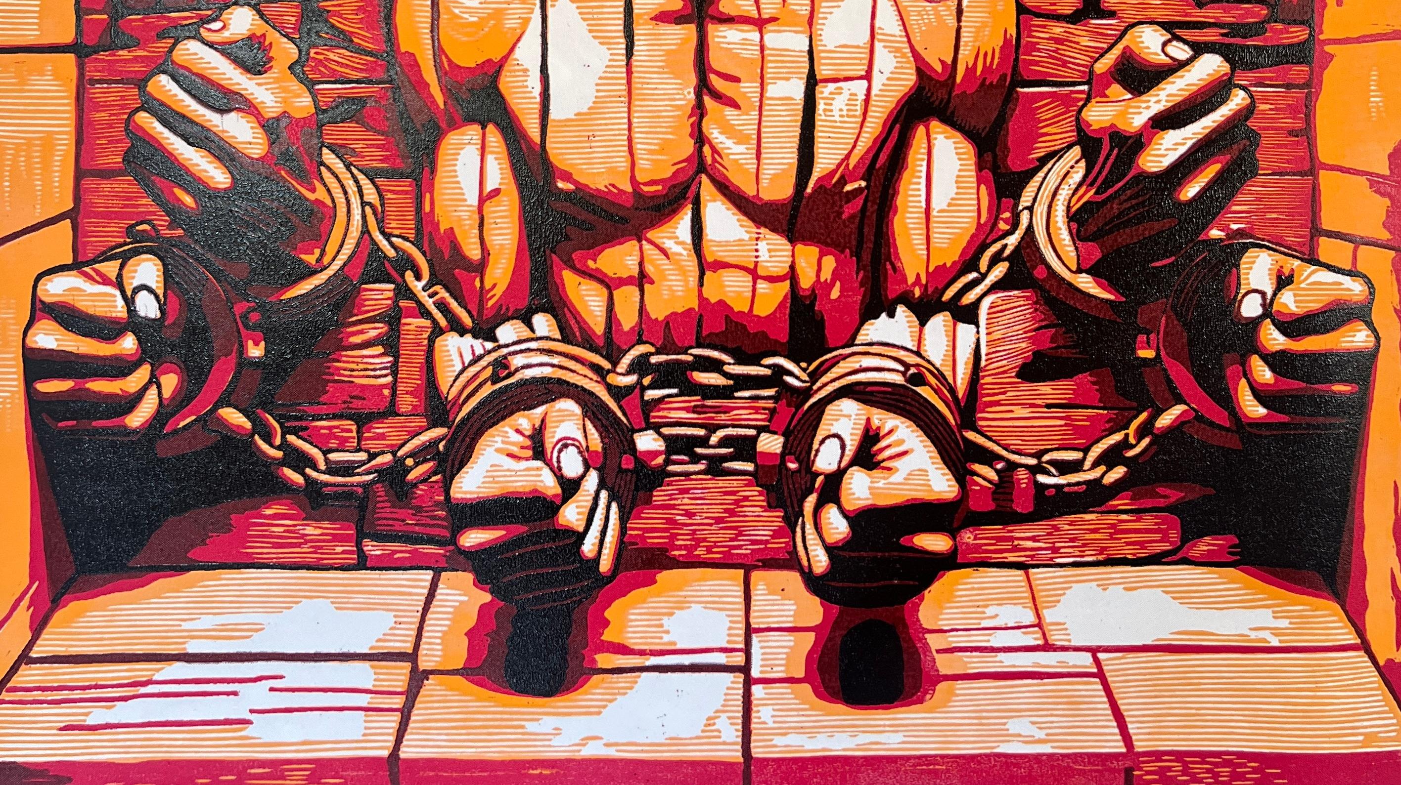 Cicatrice indelebile - 21° secolo, Contemporaneo, Figurativo, Africa, Persone, Linocut - Print Antichi maestri di Tosin Oyeniyi 