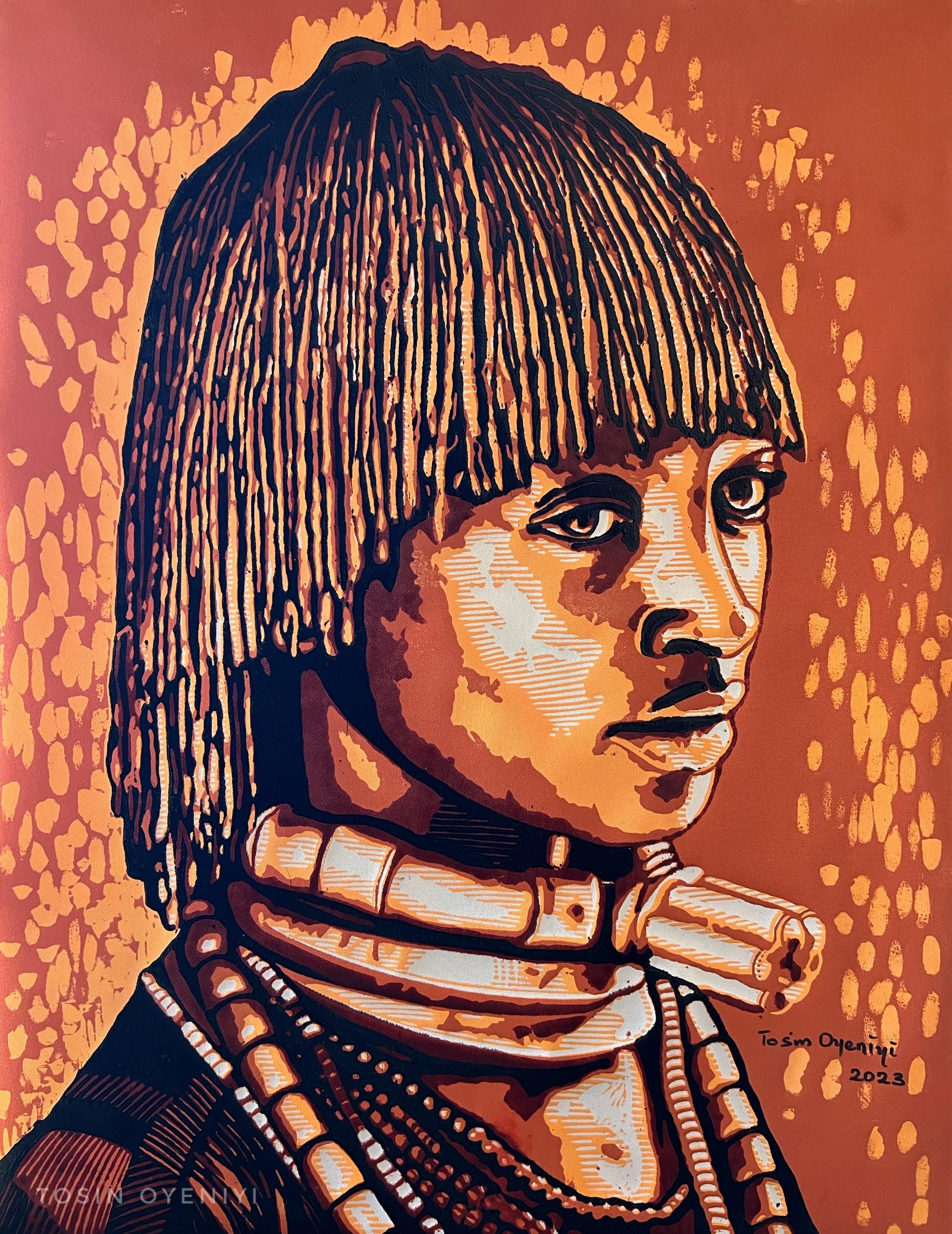 Tosin Oyeniyi  Figurative Print - Indigenous Woman