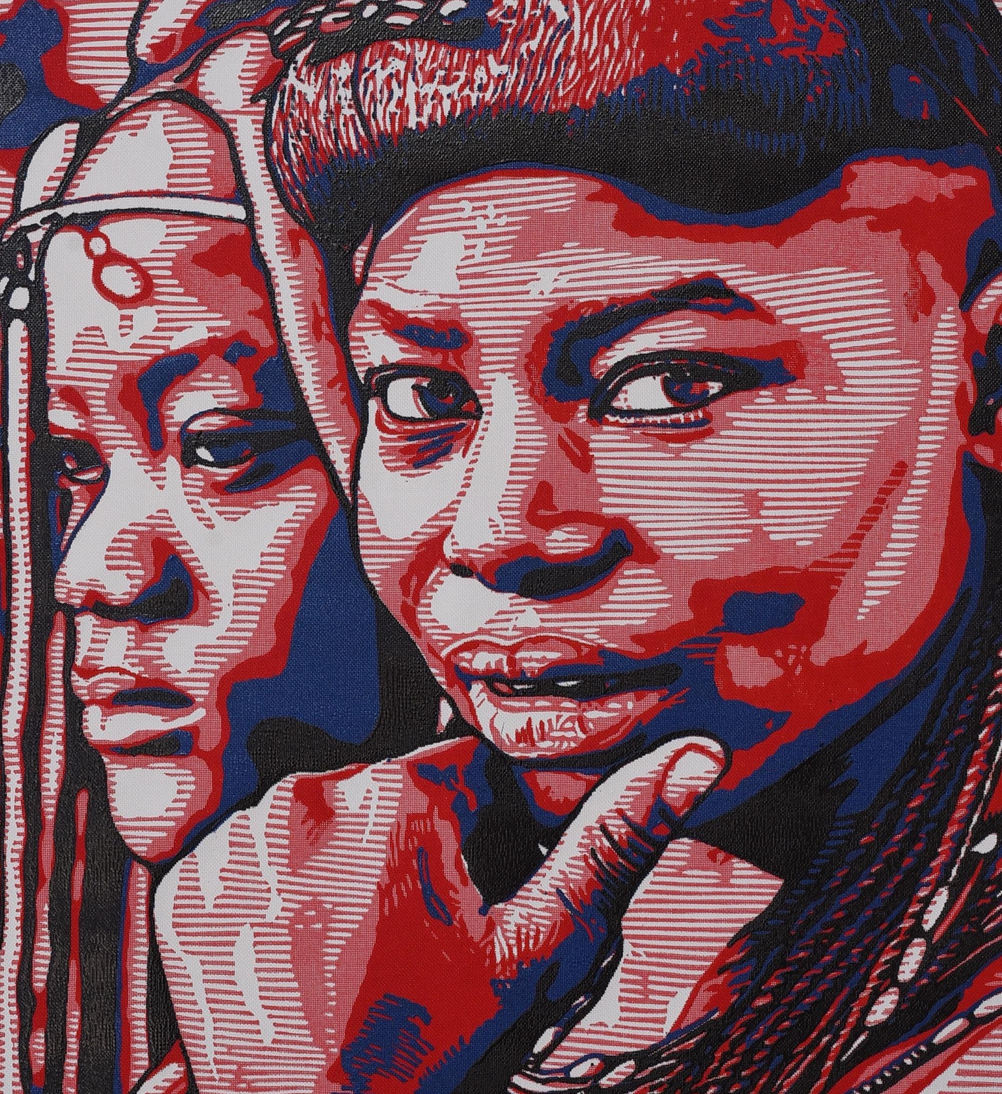 Iwoye (Perception 2) - 21e siècle, Figurative contemporaine, Afrique Linogravure - Marron Figurative Print par Tosin Oyeniyi 