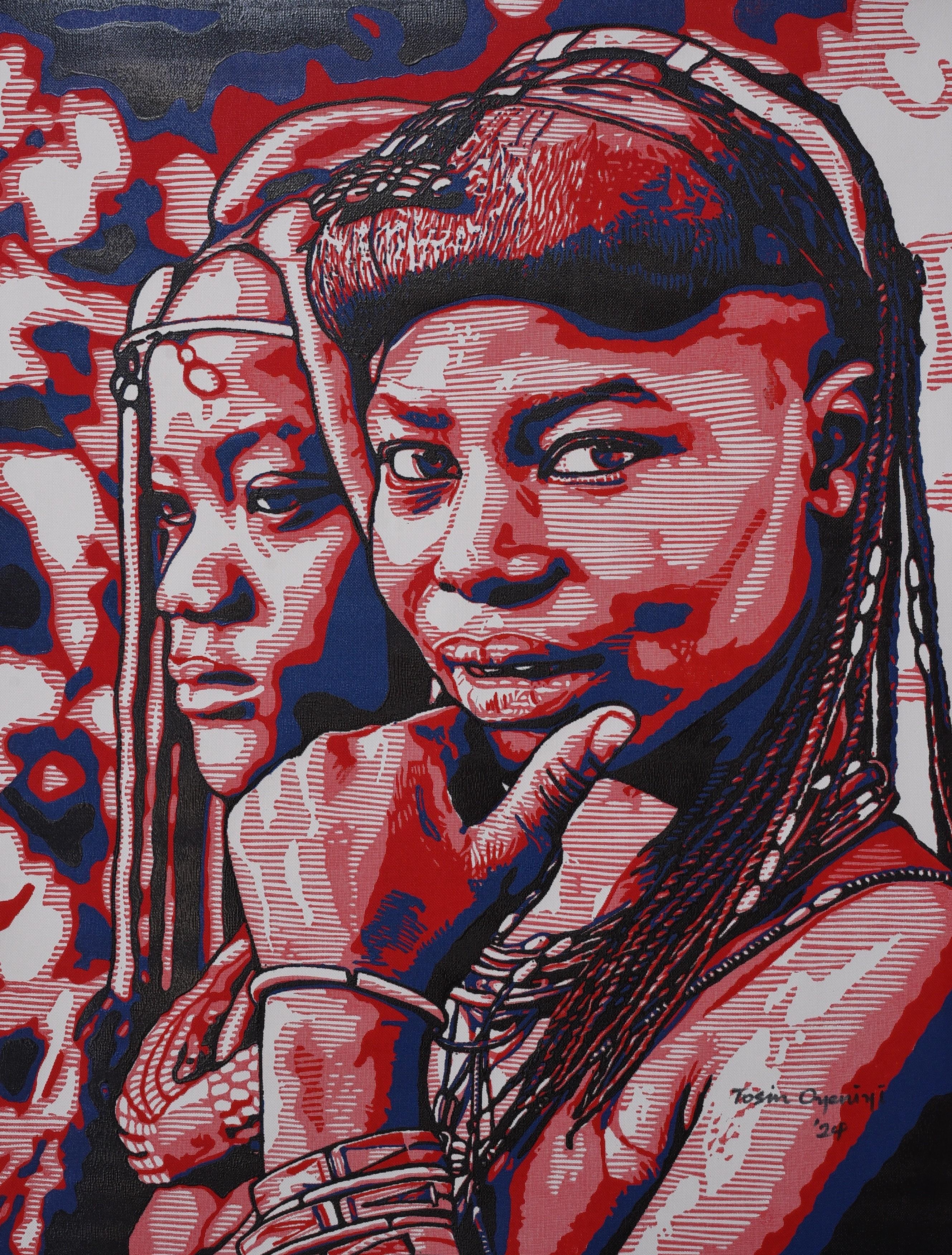 Iwoye (Perception 2) - 21e siècle, Figurative contemporaine, Afrique Linogravure