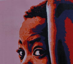 Linogravure contemporaine sur toile de lin, non encadrée, XXIe siècle
