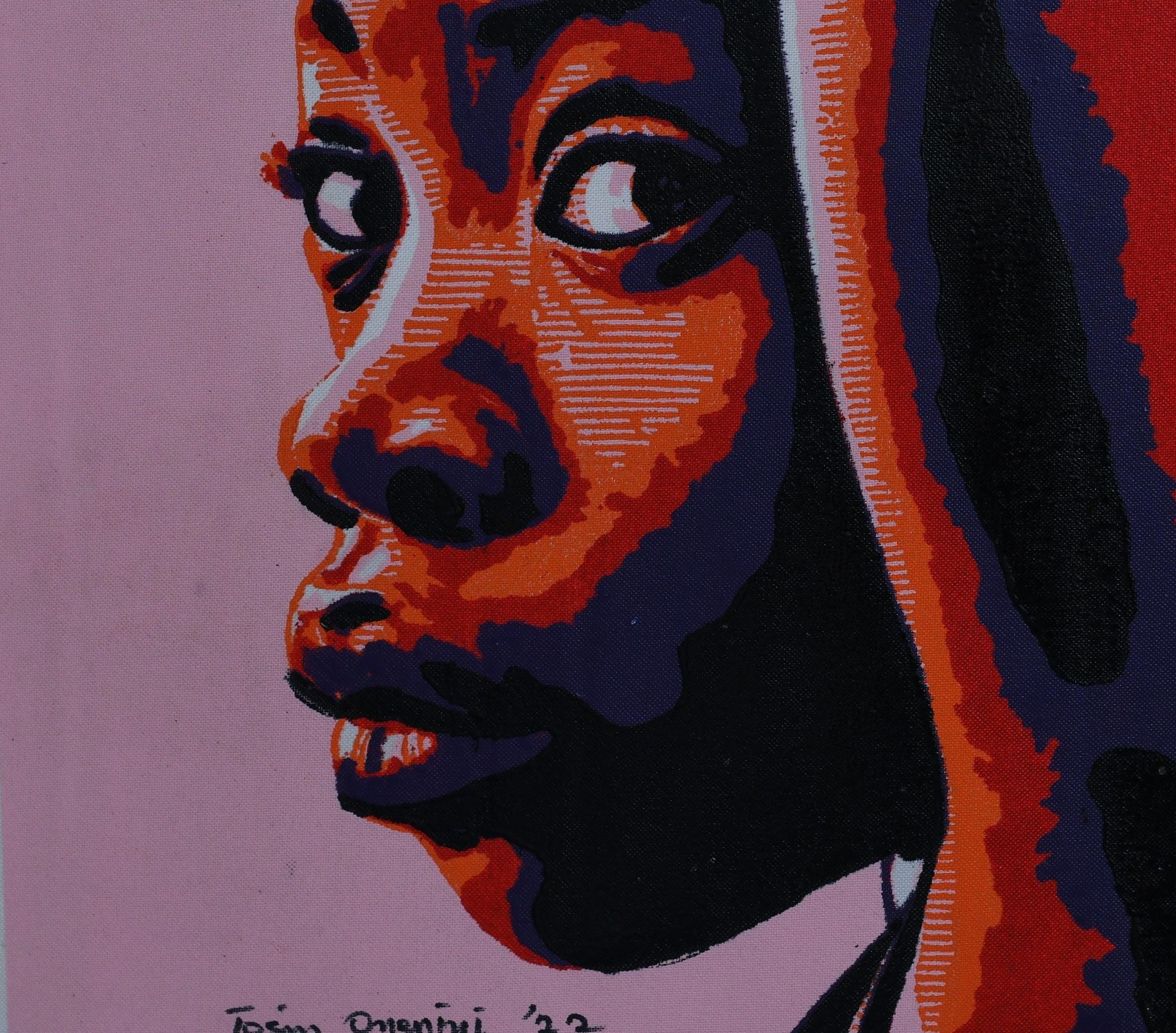 Other Side - Brown Figurative Print by Tosin Oyeniyi 