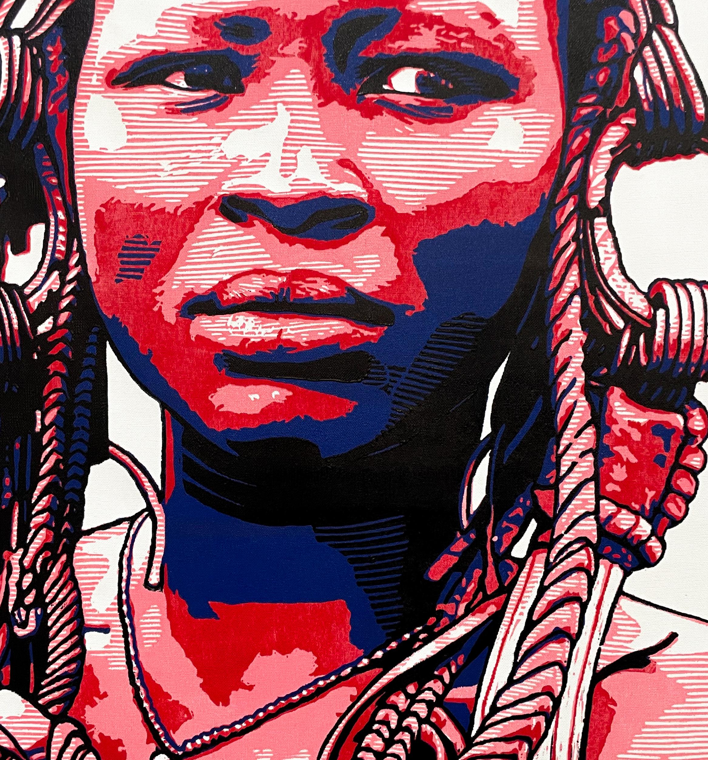 Percezione - 21° secolo, Contemporaneo, Figurativo, Africa, Donne, Linocut - Portrait Print Rosa di Tosin Oyeniyi 