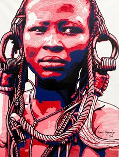 Perception - 21e siècle, Contemporain, Figuratif, Afrique, Femmes, Linogravure