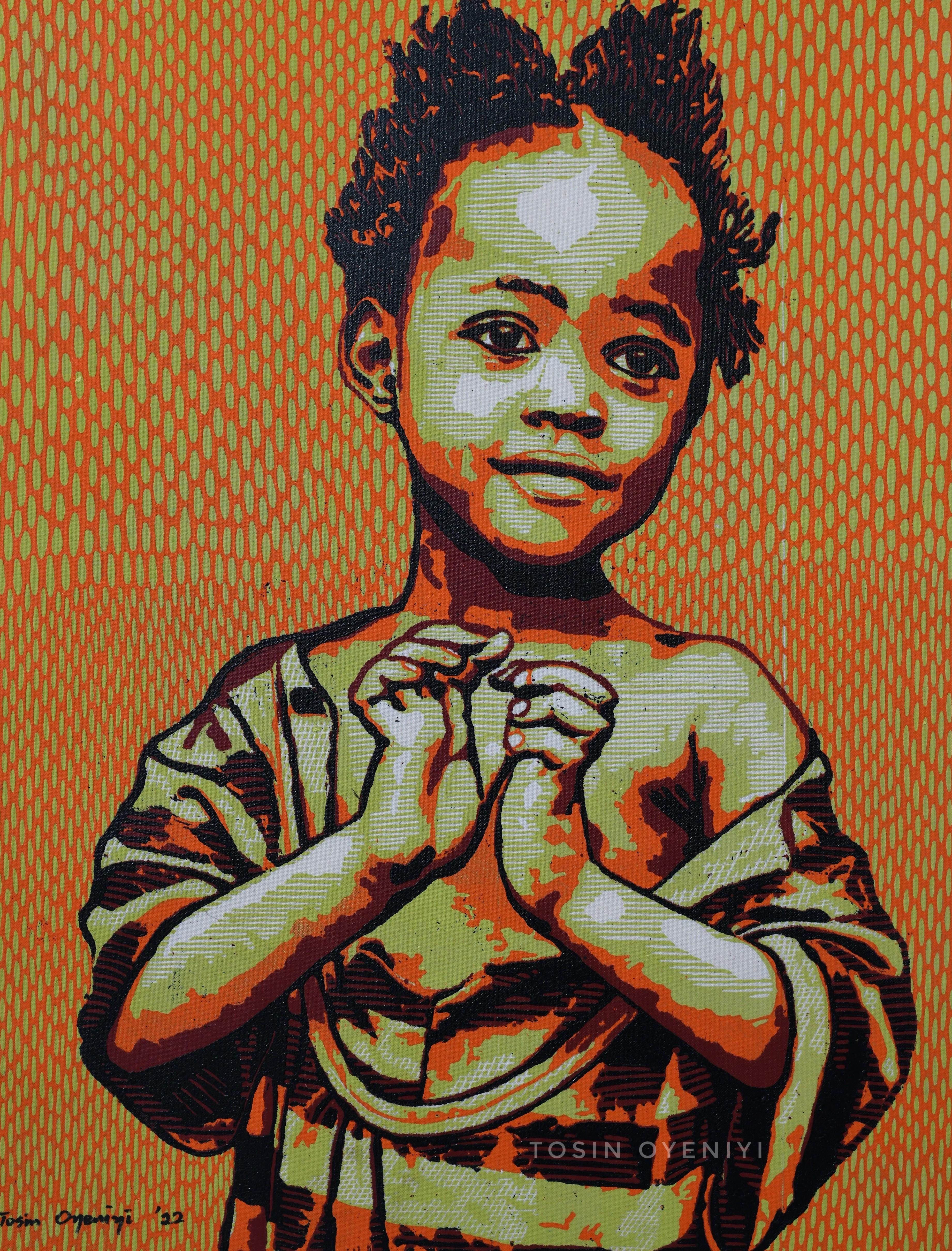 Tosin Oyeniyi  Figurative Print – Positiver Blick