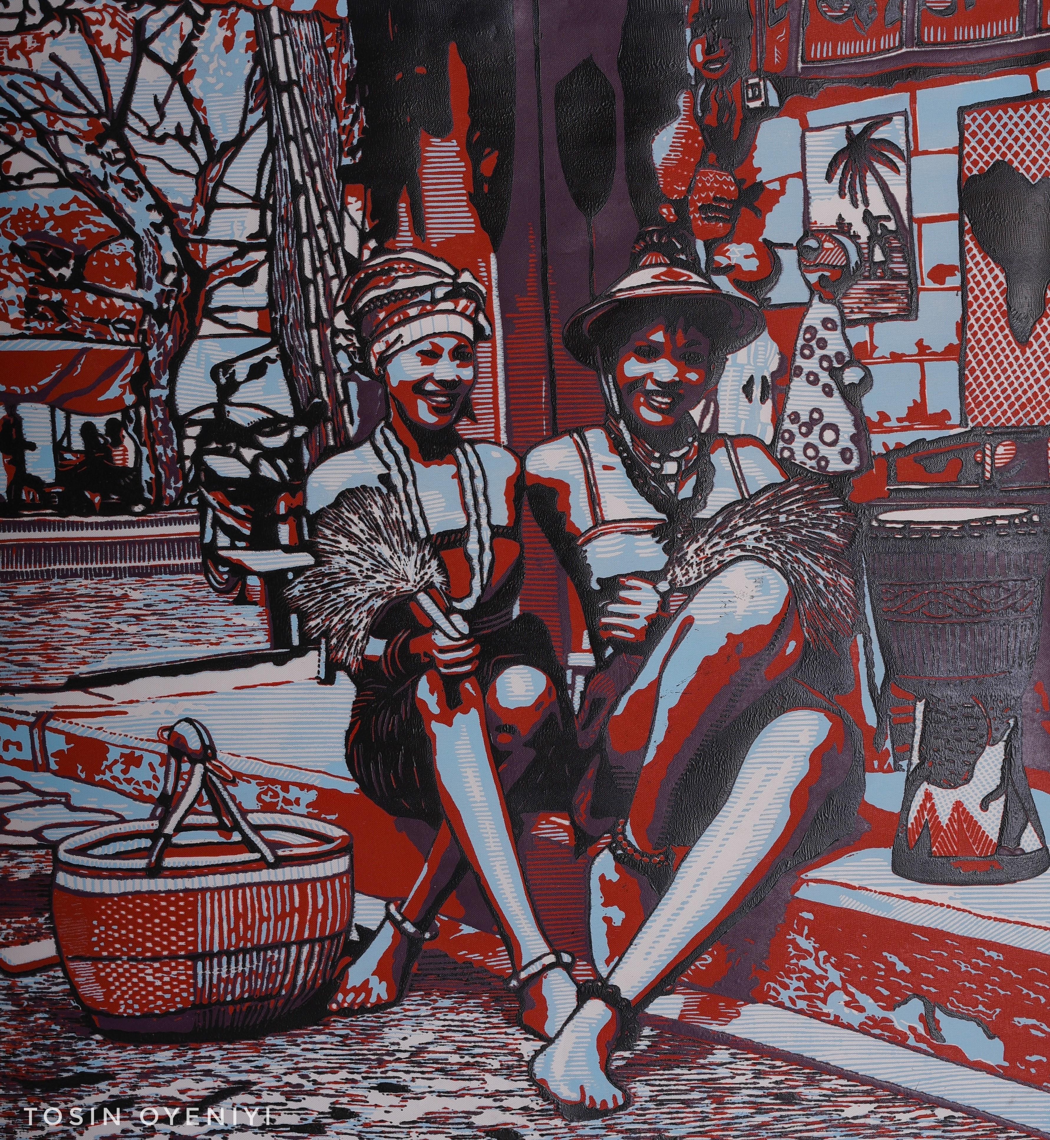 Figurative Print Tosin Oyeniyi  - Féminin royal