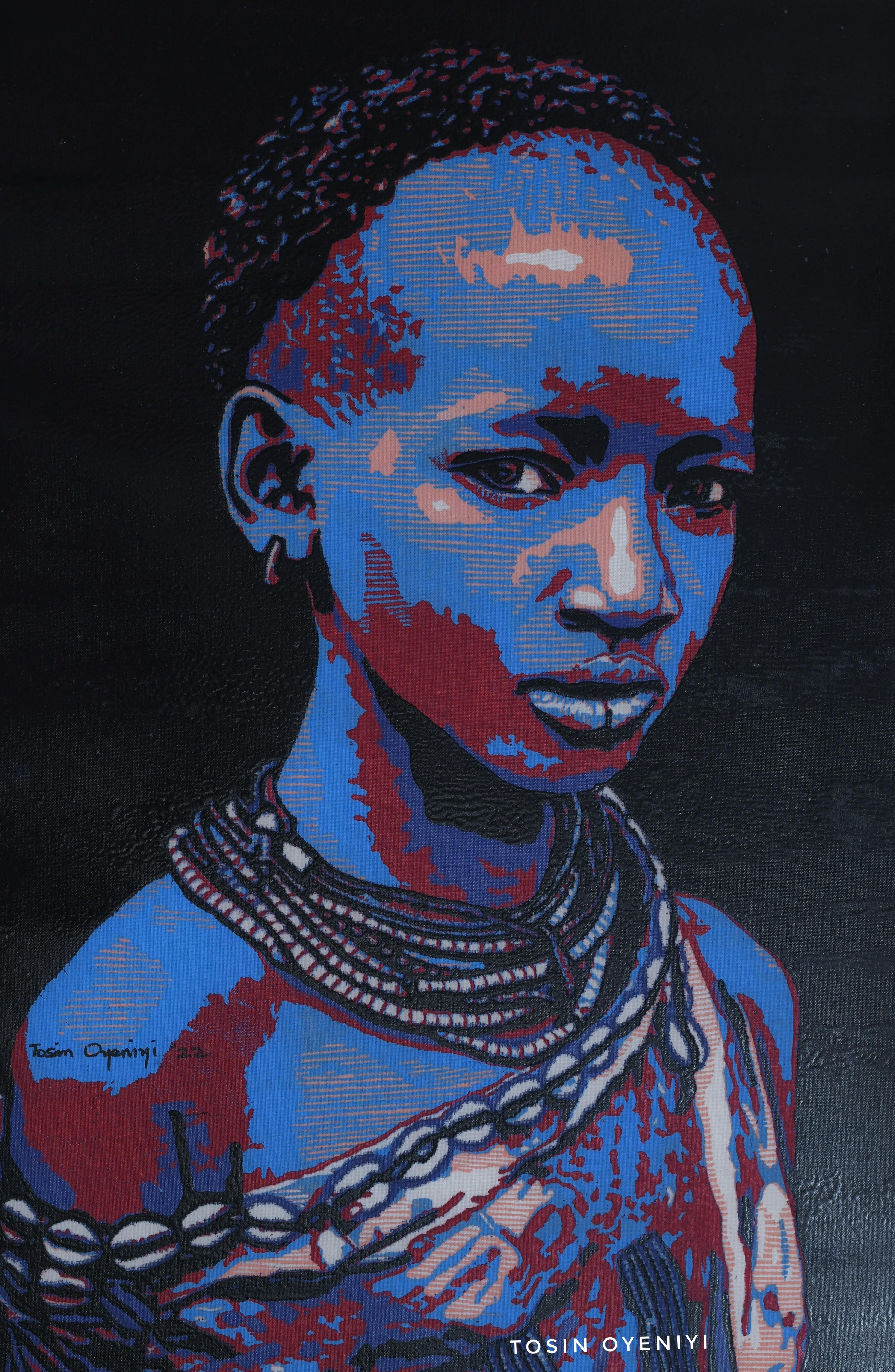 Tosin Oyeniyi  Figurative Print - The Root (Cultural Heritage 3)