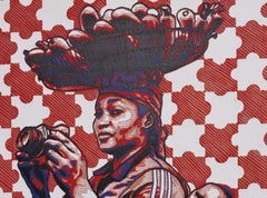 Ceci ou cela (Ona Kan O Woja) - 21e siècle, Figurative contemporaine, Linogravure