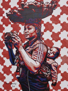 This or That (Ona Kan O Woja) - 21st Century, Contemporary Figurative, Linocut