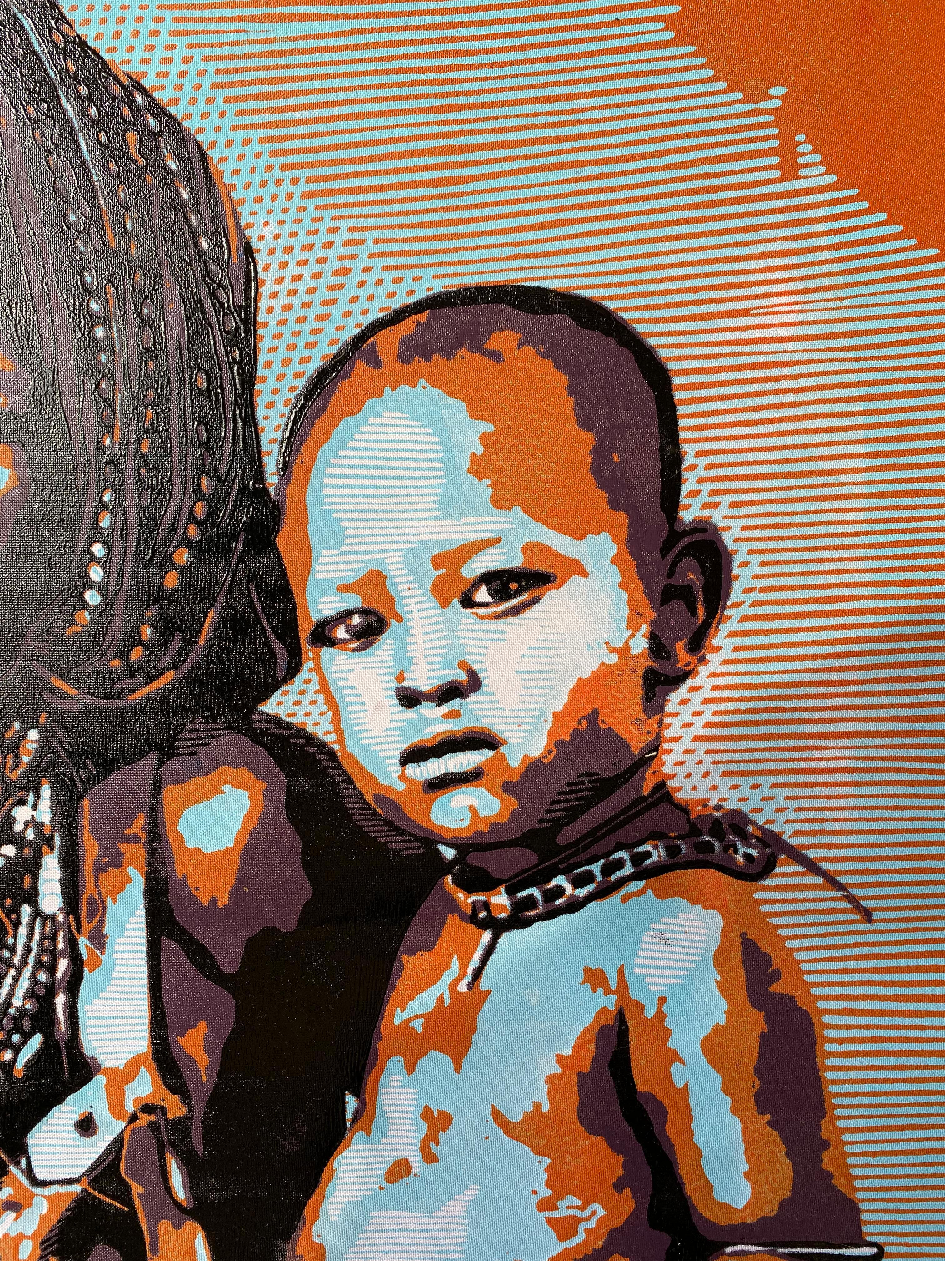 Legame - Portrait Print Marrone di Tosin Oyeniyi