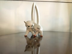 Tosin Pair of Cats Ceramic, 1940, Italy