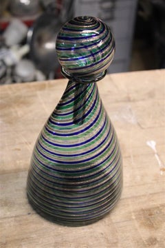 Toso Bottle Vase in Murano Avventurina and Blue and Green Colors, Italy, 1960s