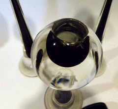 Toso Cenedese Murano Glass Set of Three Modernist Candlesticks