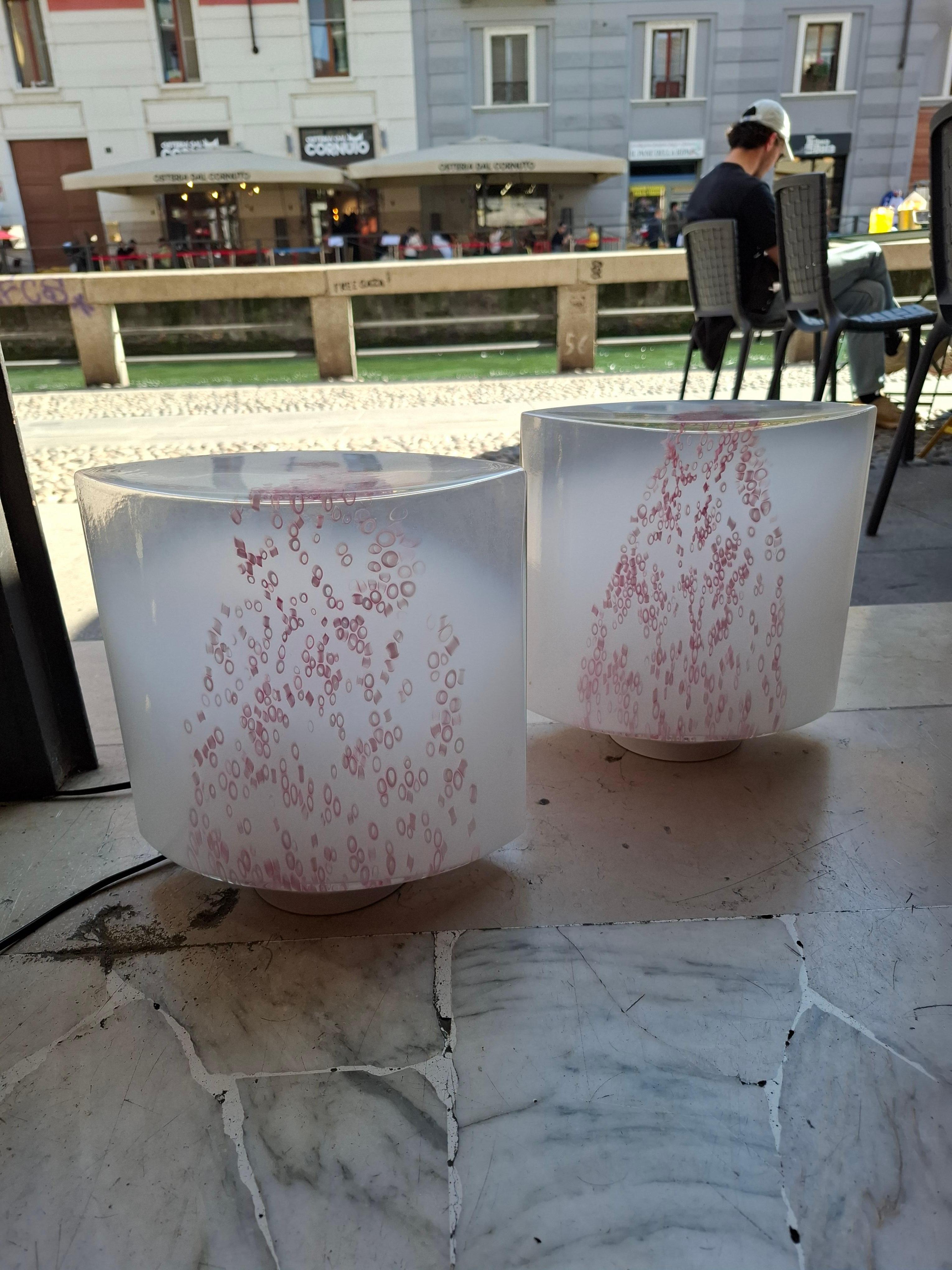 Murano Glass TOSO/LEUCOS PaIR OF TABLE LAMPSO v ETRO DI MURANO OTTONE 1970 ITALY For Sale