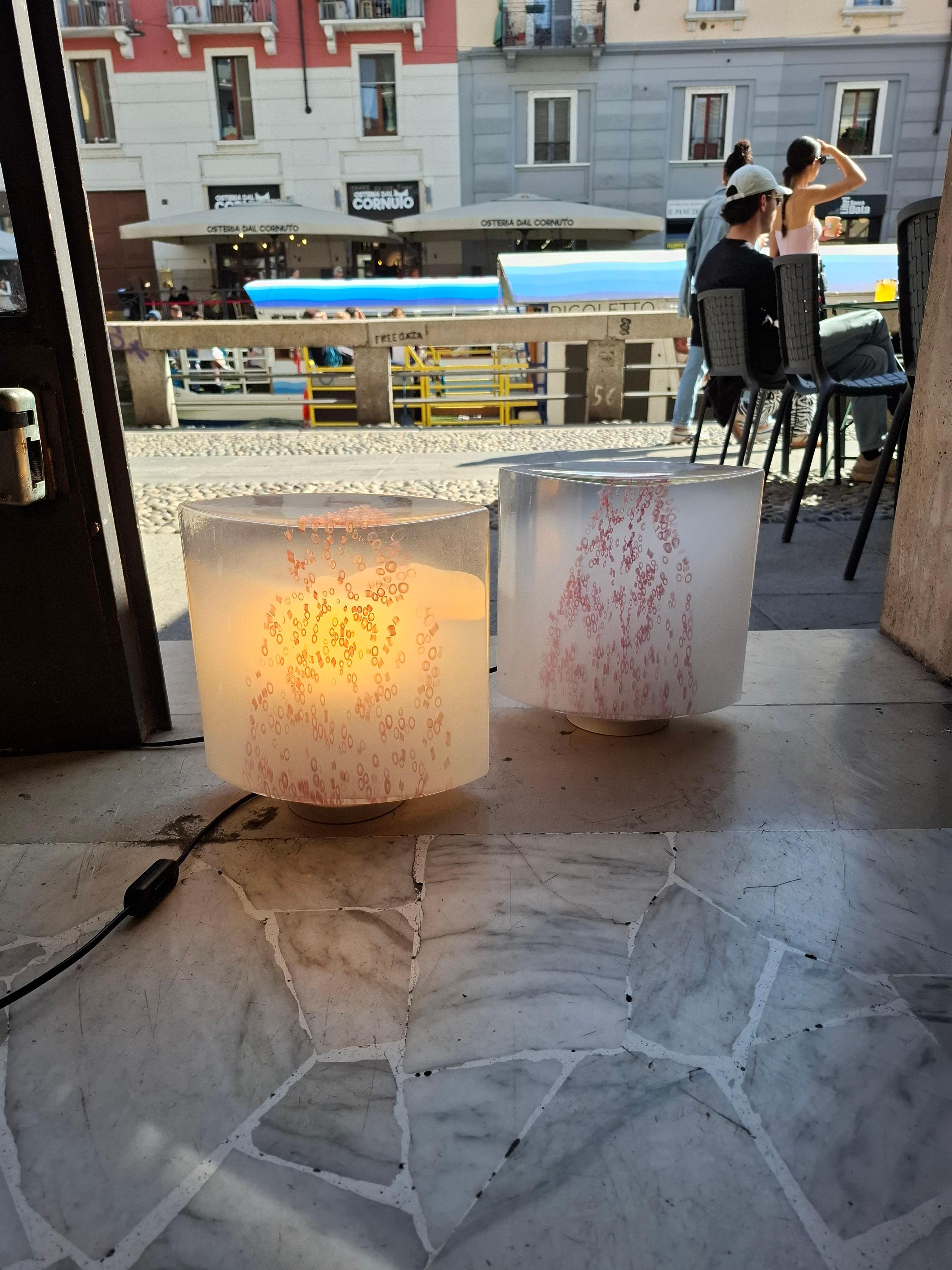 TOSO/LEUCOS PaIR OF TABLE LAMPSO v ETRO DI MURANO OTTONE 1970 ITALY For Sale 2