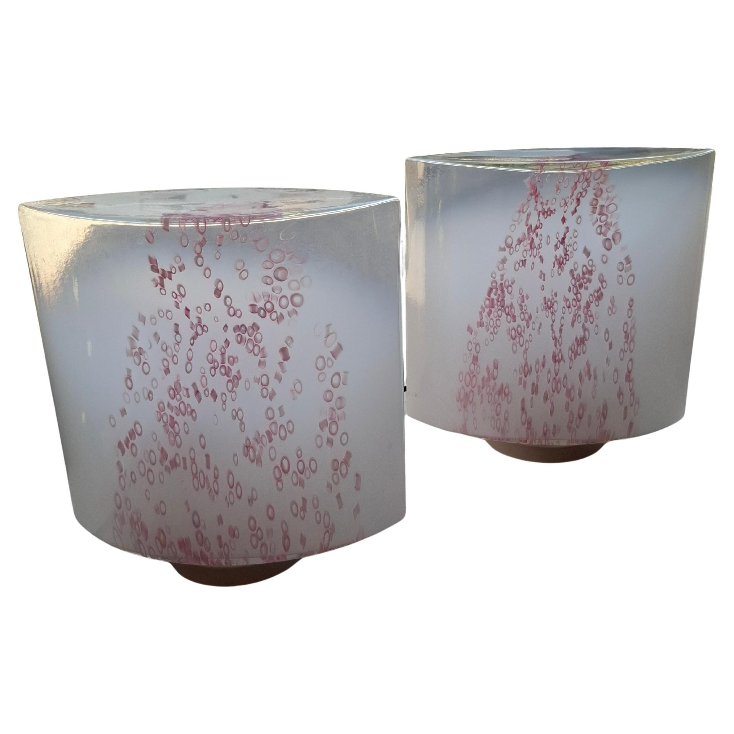 TOSO/LEUCOS PaIR OF TABLE LAMPSO v ETRO DI MURANO OTTONE 1970 ITALY