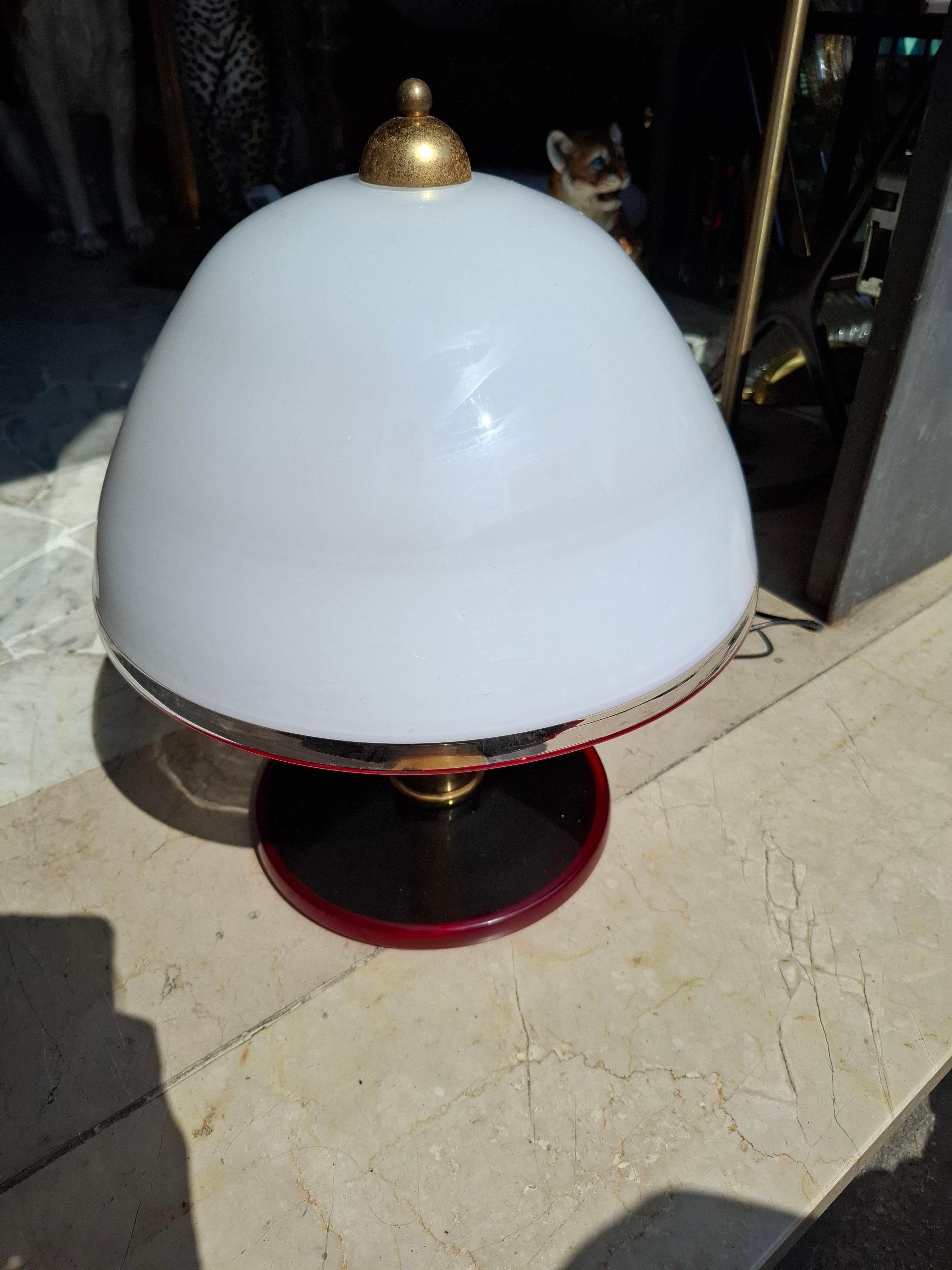 TABLE LAMP MURANO GLASS AND BRASS TOSO/LEUCOS 1970 ITALY in excellent condition 