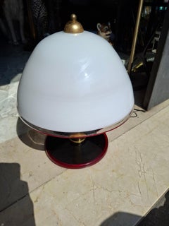 TOSO/LEUCOS LAMPADA DA Tavolo VETRO DI MURANO E OTTONE - 1970 ITALY.