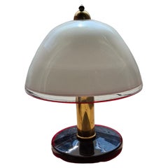 TOSO/LEUCOS MURANO GLASS AND BRASS TABLE LAMP - 1970 ITALY.