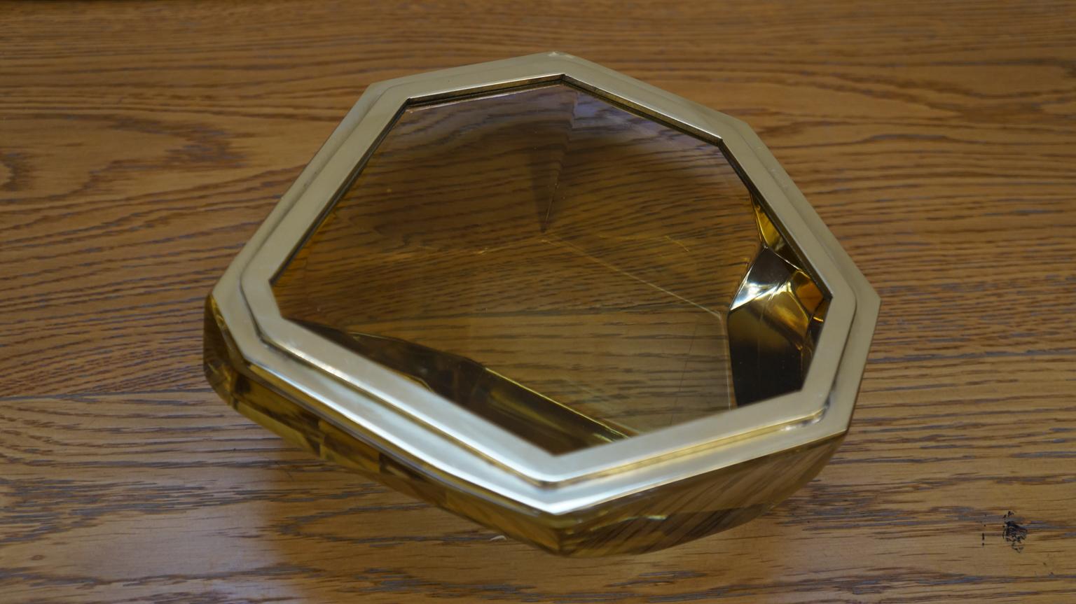 Toso Mid-Century Modern Amber Molato Murano Glass Jewelry Box, 1982 For Sale 9