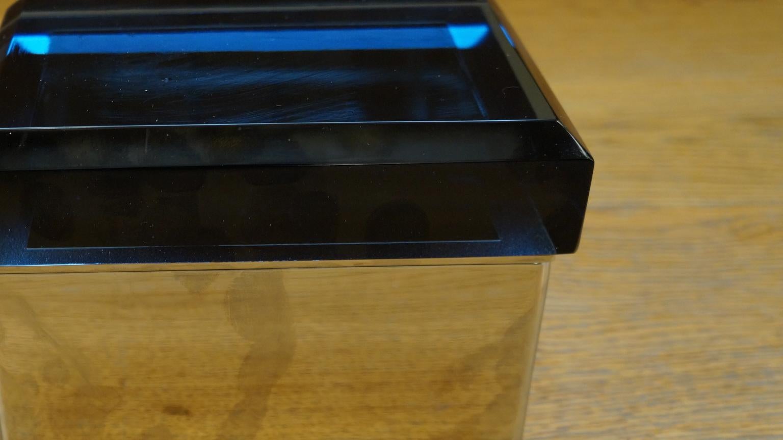 Toso Mid-Century Modern Blue Molato Murano Glass Jewelry Box, 1982 For Sale 3