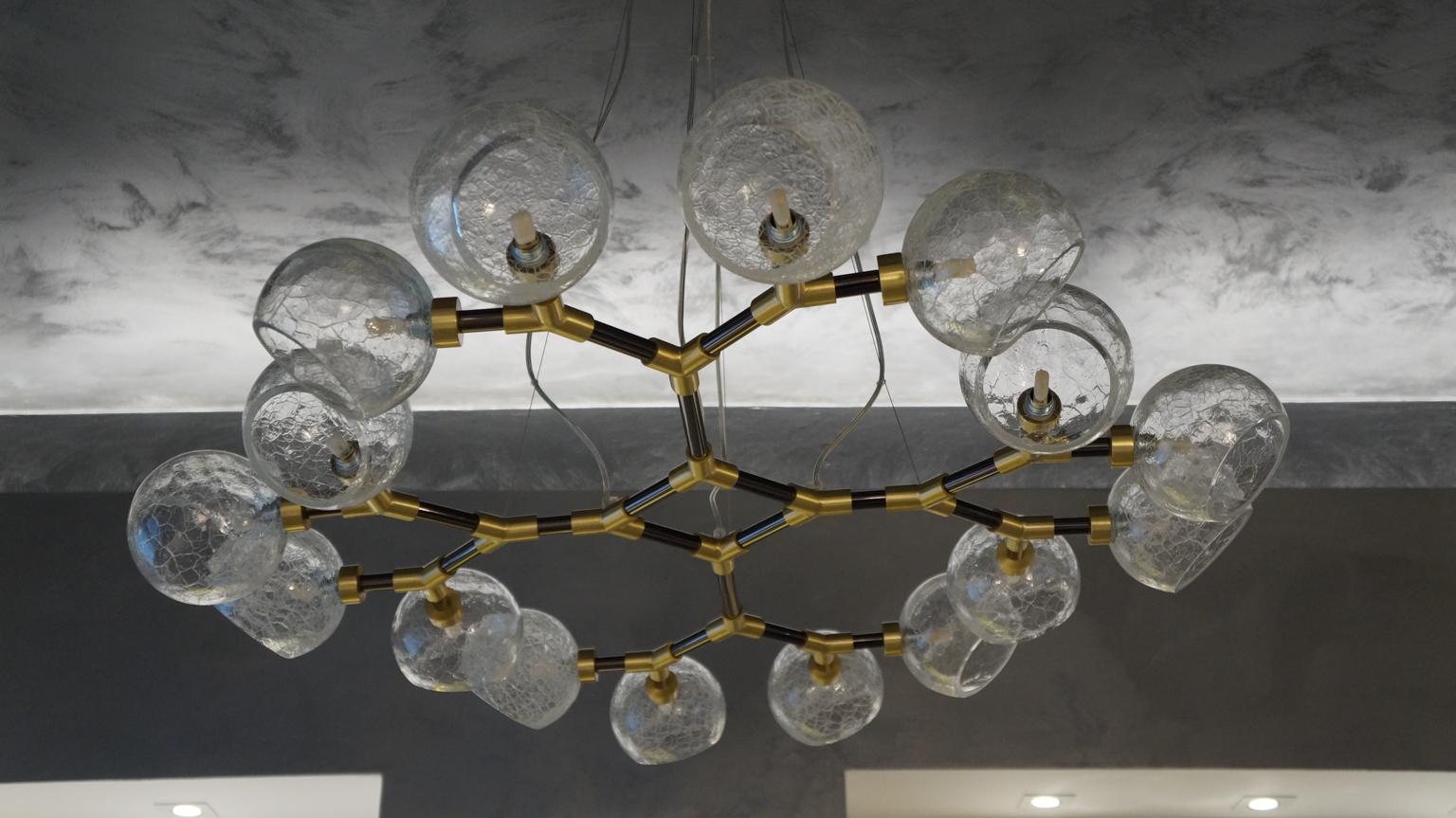 Toso Mid-Century Modern Crystal Murano Glass Chandelier Labyrinth Italian, 1995s For Sale 12