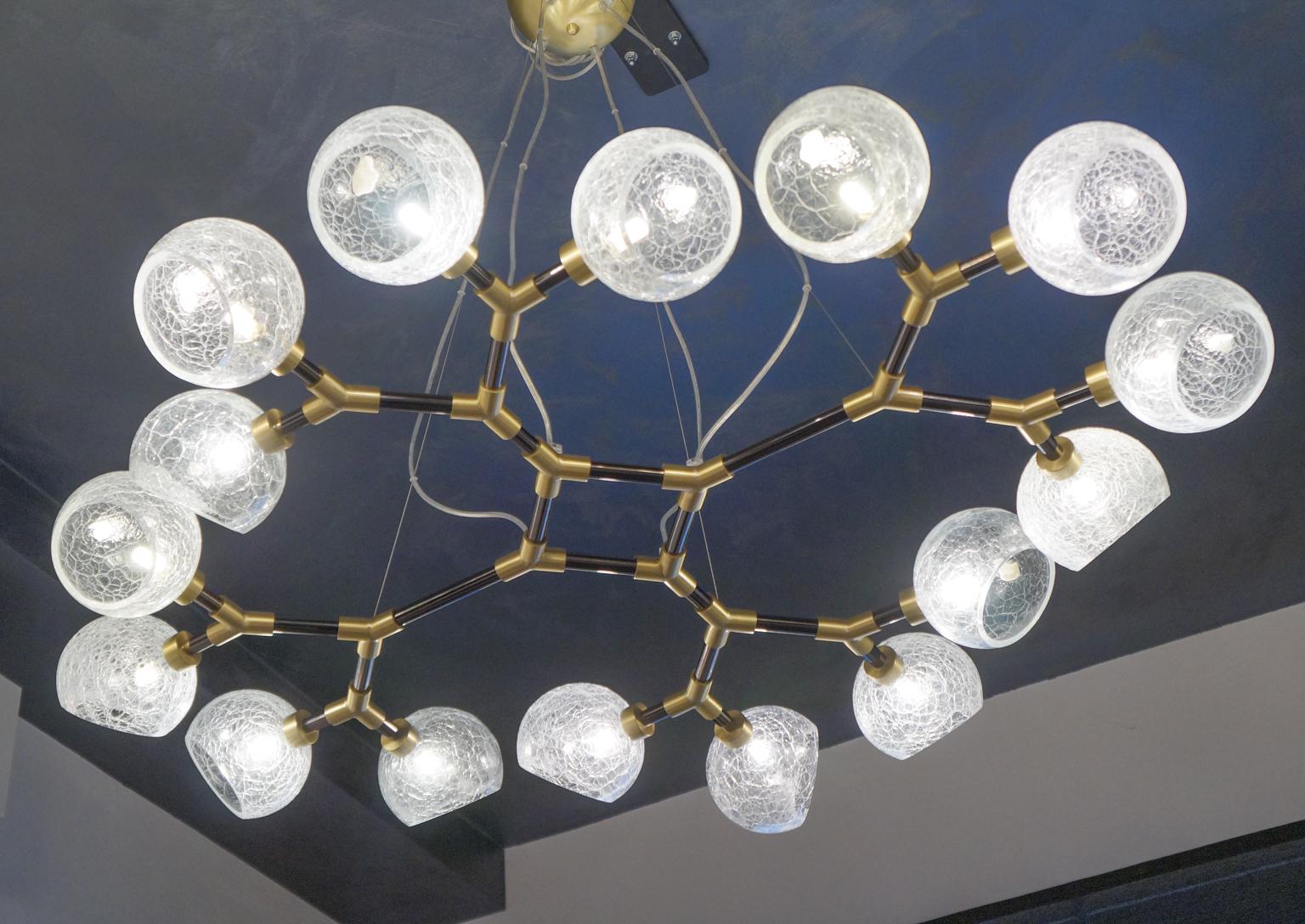 Toso Mid-Century Modern Crystal Murano Glass Chandelier Labyrinth Italian, 1995s For Sale 2