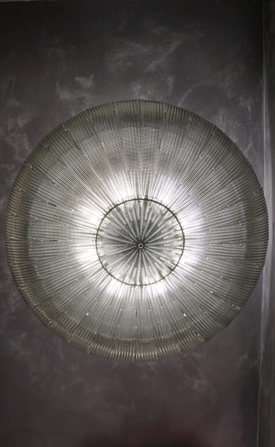 Hand-Crafted Toso Mid-Century Modern Gray Murano Glass Ceiling Chandelier, 1970s