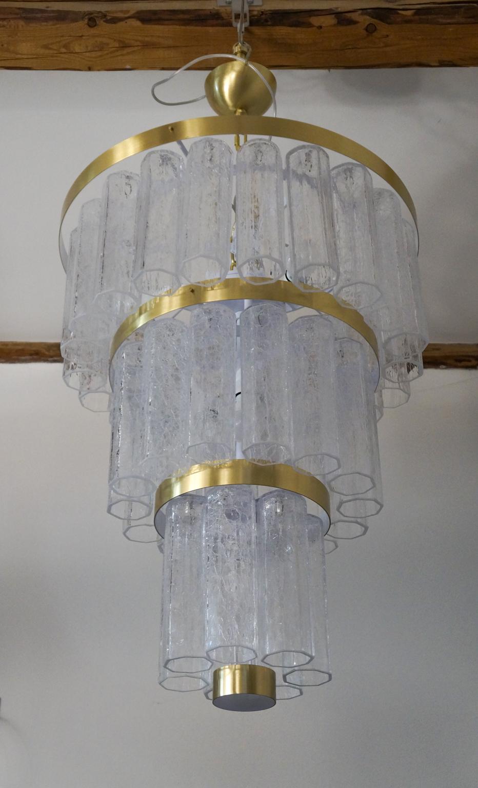 Toso Murano Mid-Century Modern Crystal Murano Glass Chandelier, 1984s For Sale 7