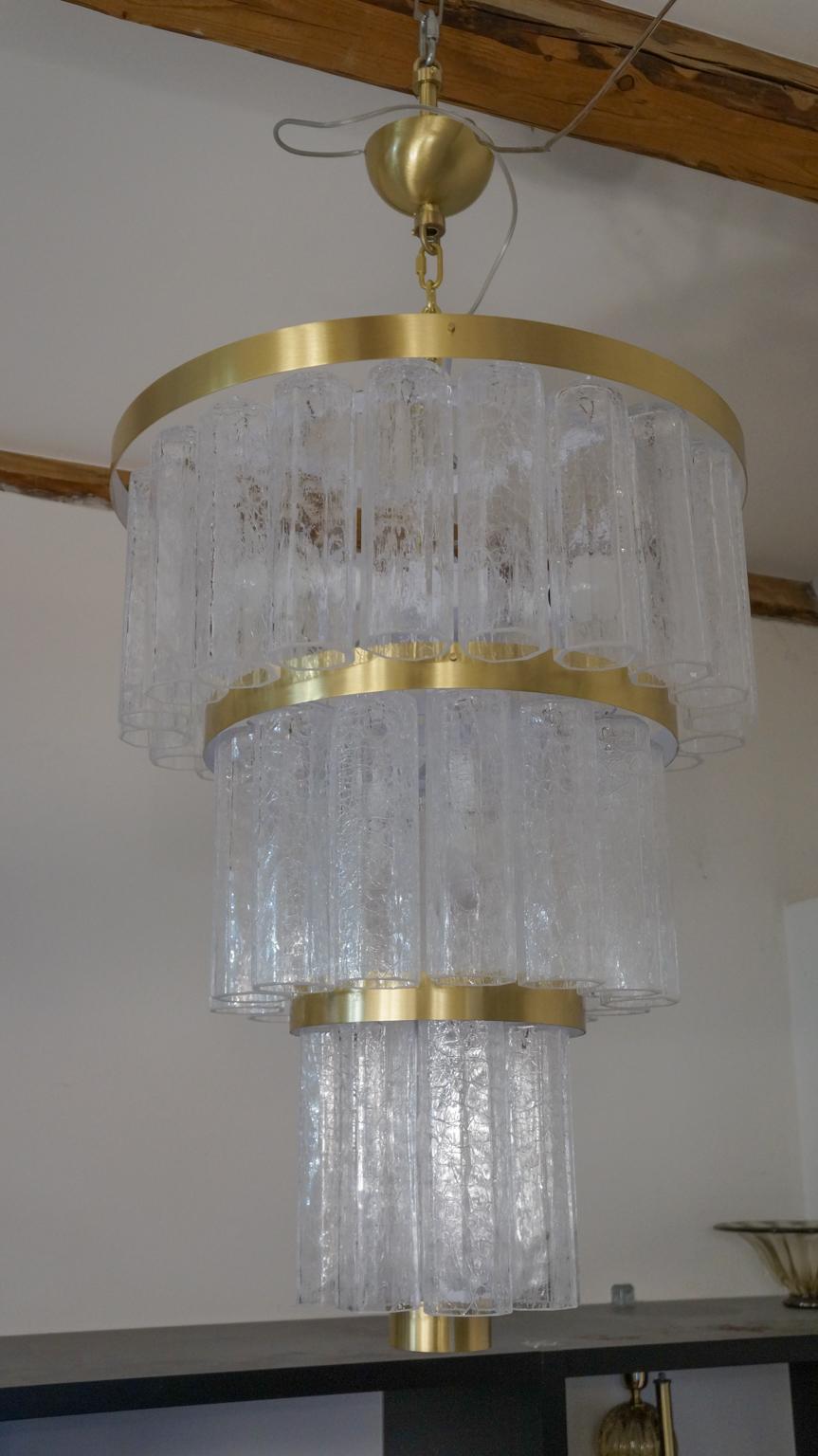 Toso Murano Mid-Century Modern Crystal Murano Glass Chandelier, 1984s For Sale 9