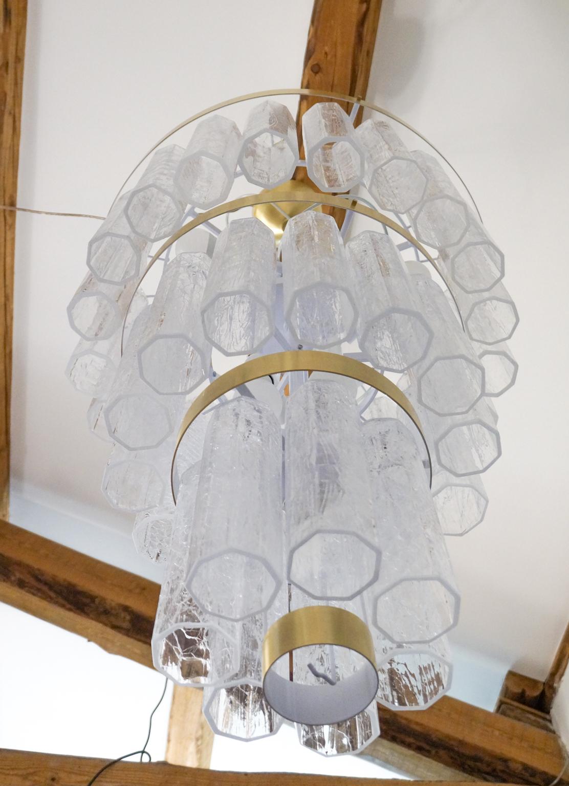 Lustre en cristal de Murano moderne du milieu du siècle dernier, Toso Murano, 1984 en vente 12