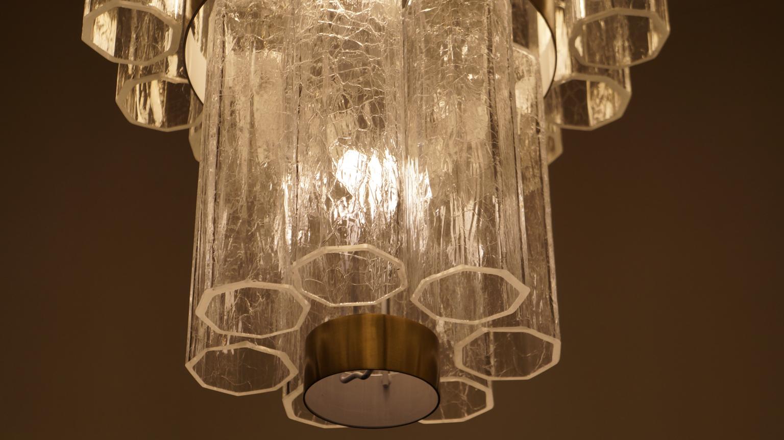 Toso Murano Mid-Century Modern lampadario in cristallo veneziano Italiano, 1984 in vendita 5