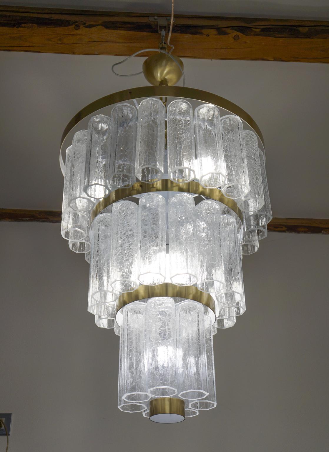Toso Murano Mid-Century Modern lampadario in cristallo veneziano Italiano, 1984 in vendita 2