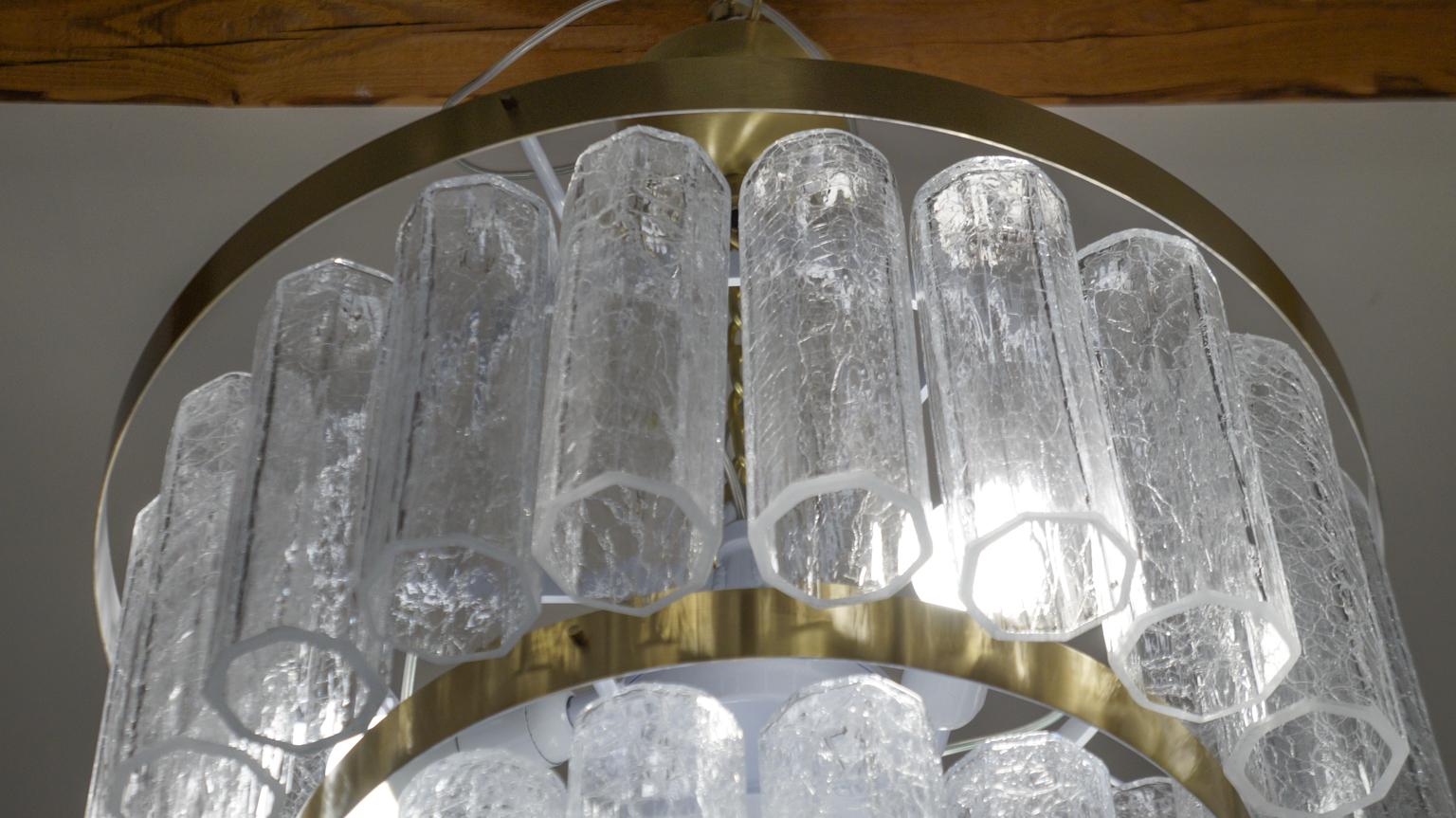 Toso Murano Mid-Century Modern lampadario in cristallo veneziano Italiano, 1984 in vendita 3