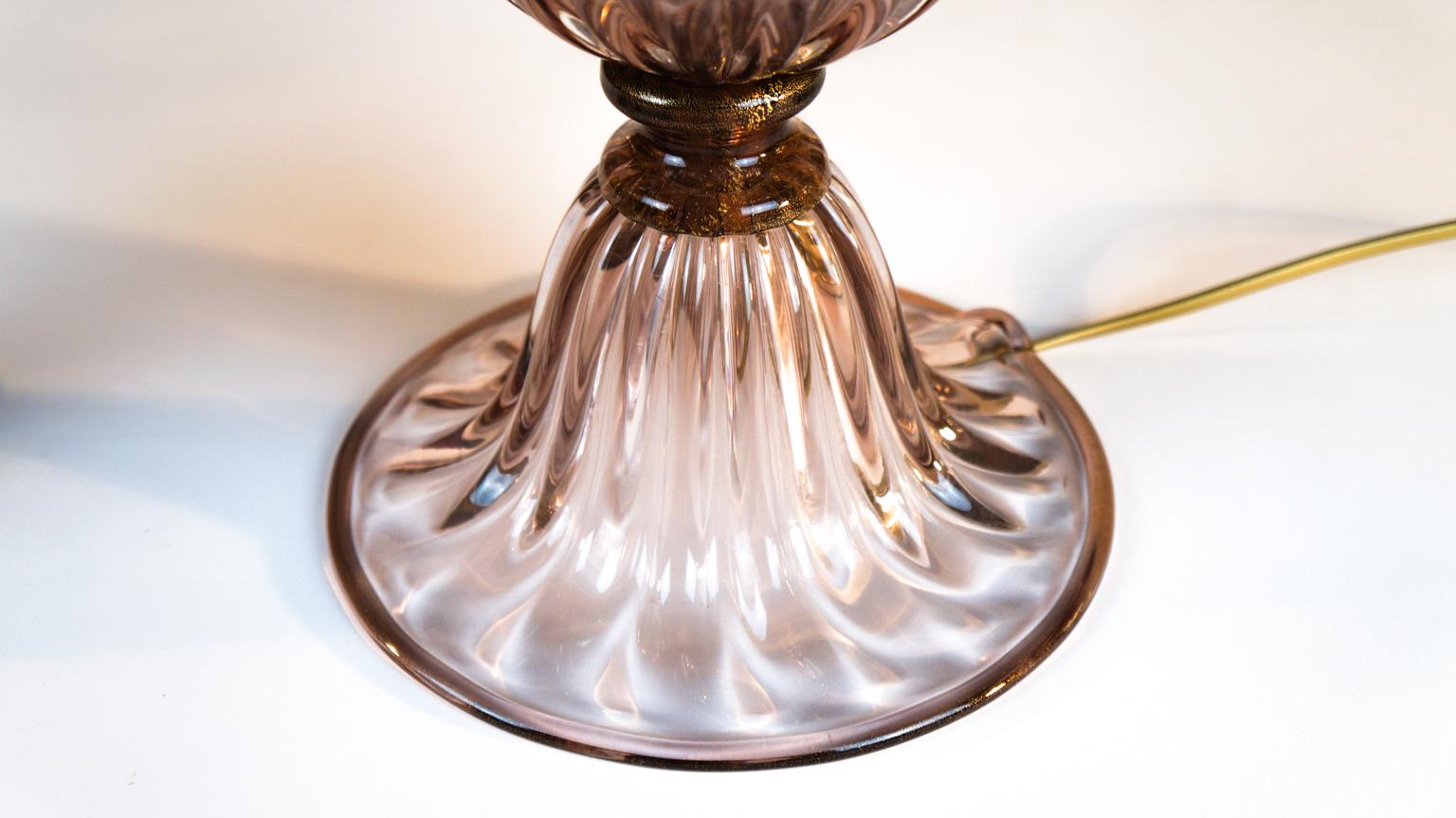 Murano Glass Toso Murano Mid-Century Modern Italian Venetian Pair of Table Lamps, 1970s