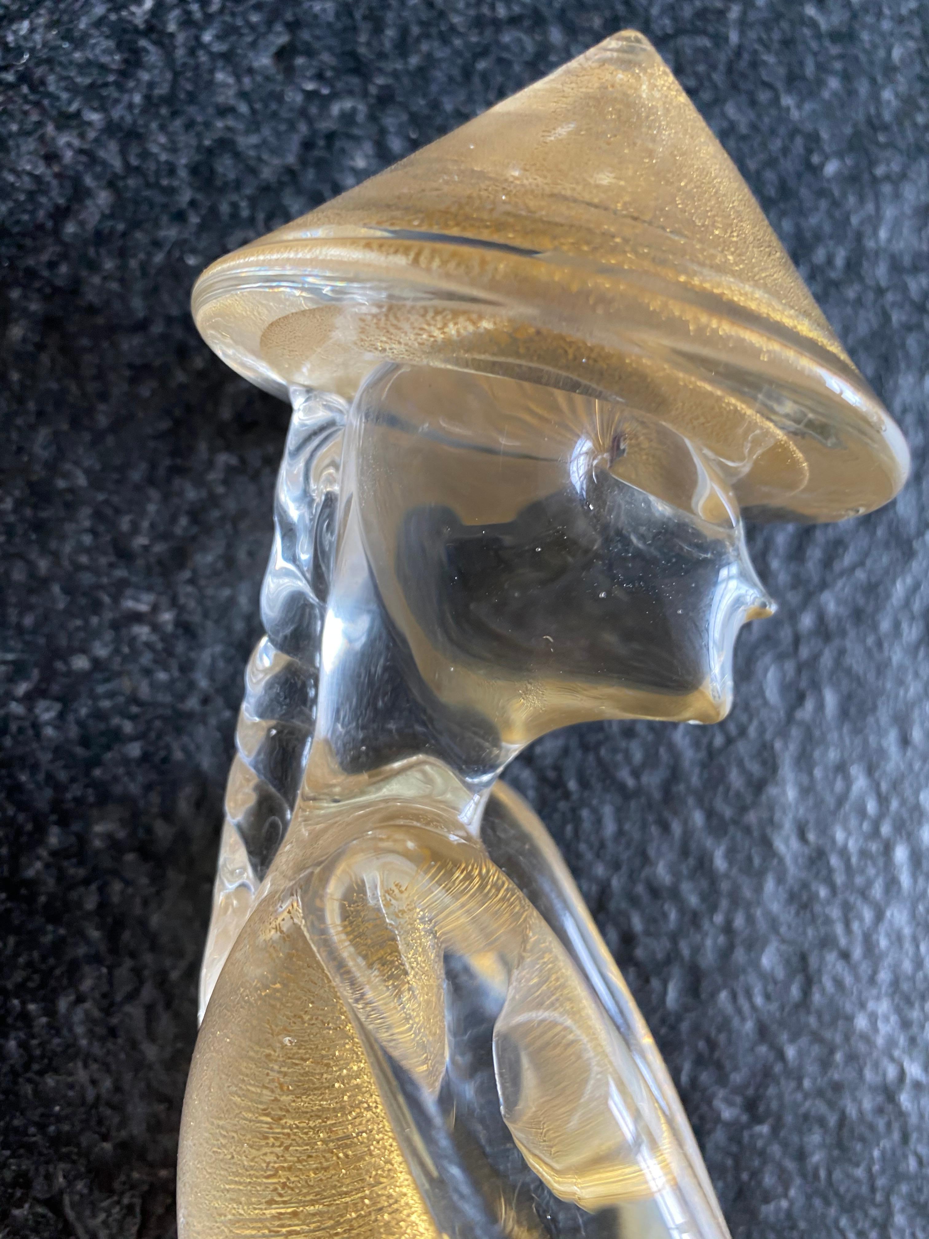 Late 20th Century Toso Murano Ravishing Statuette in Murano Glass 