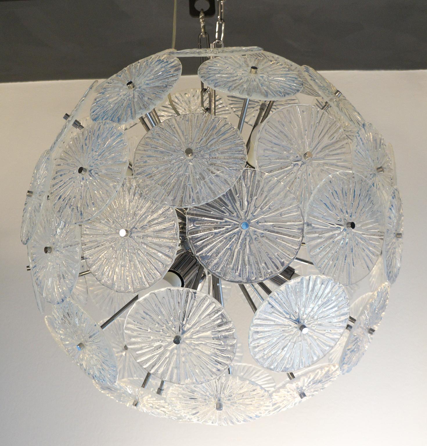 Toso Stefano Mid-Century Modern Crystal Murano Glass Chandelier Sputnik, 1985 For Sale 10