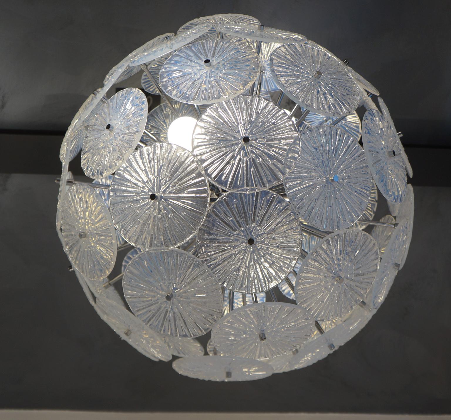 Toso Stefano Mid-Century Modern Crystal Murano Glass Chandelier Sputnik, 1985 im Angebot 12
