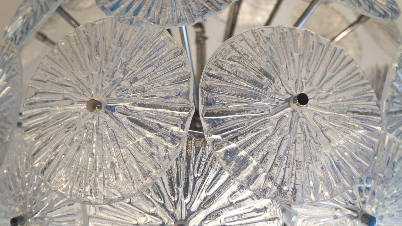 Toso Stefano Mid-Century Modern Crystal Murano Glass Chandelier Sputnik, 1985 For Sale 1