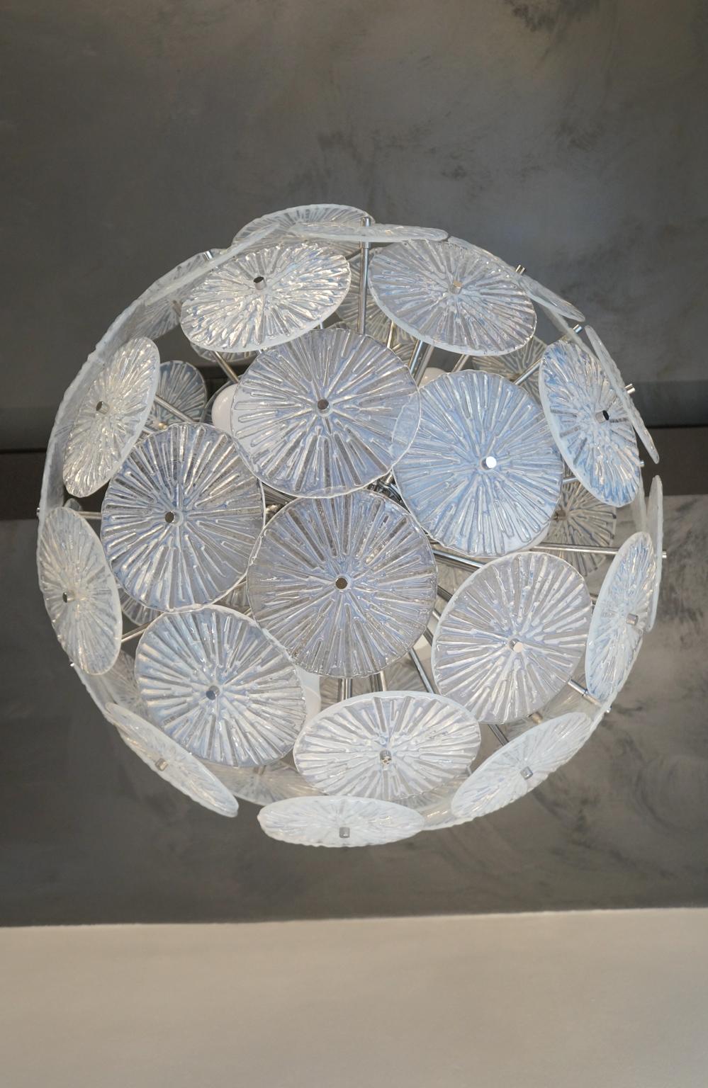 Toso Stefano Mid-Century Modern Crystal Murano Glass Chandelier Sputnik, 1985 im Angebot 2