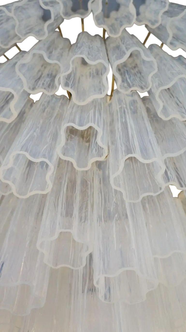 Lámpara de cristal de Murano opalino Toso Vetri D'Arte. Italia, 1984. en Excelente estado para la venta en Los Angeles, CA