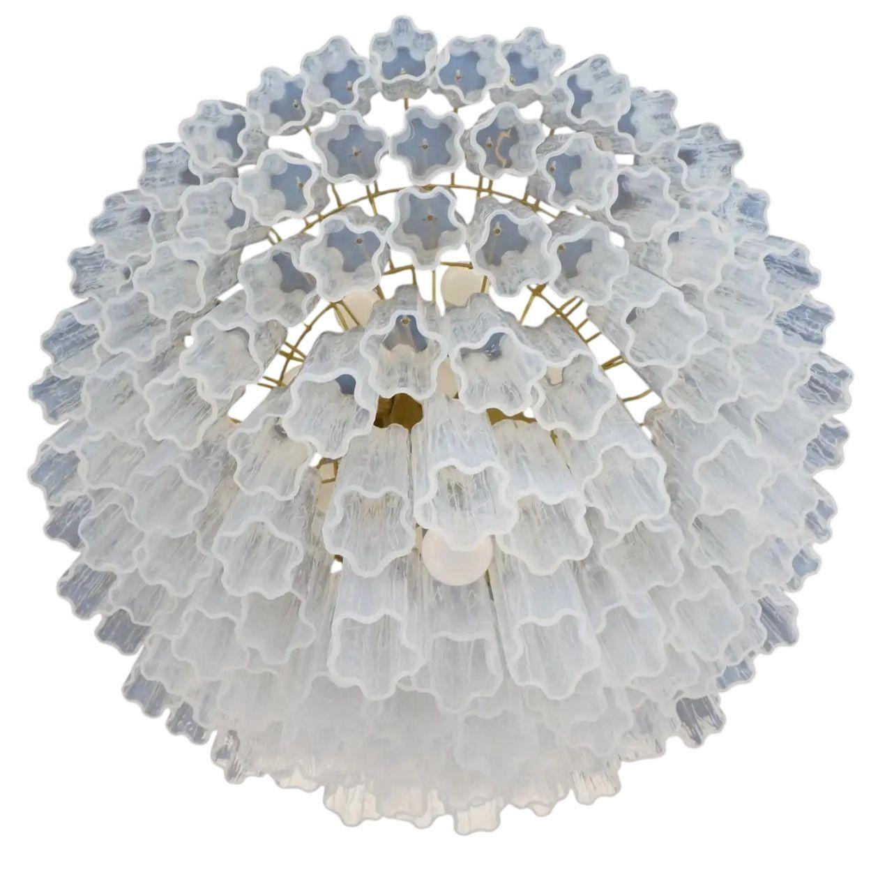 Lámpara de cristal de Murano opalino Toso Vetri D'Arte. Italia, 1984. Cristal de Murano en venta