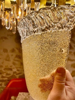 Toso Wall Lighting gold Glass Murano Pair, Italy 1980