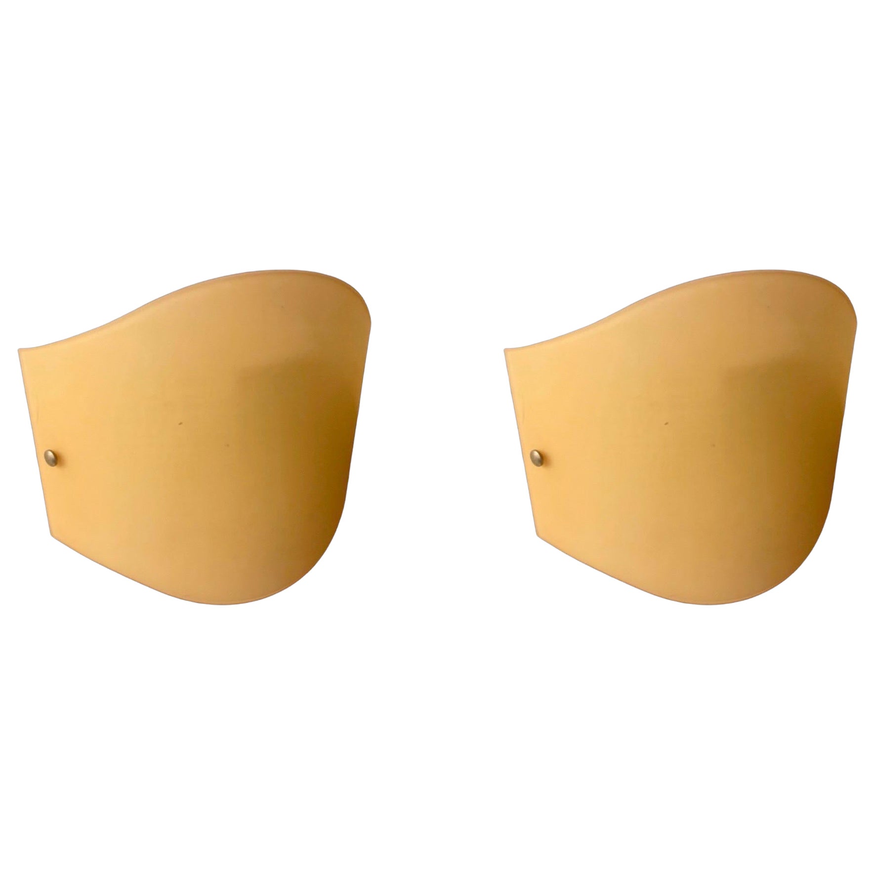 Illuminazione da parete Toso in vetro di Murano giallo oro Segno della coppia, Italia 1990