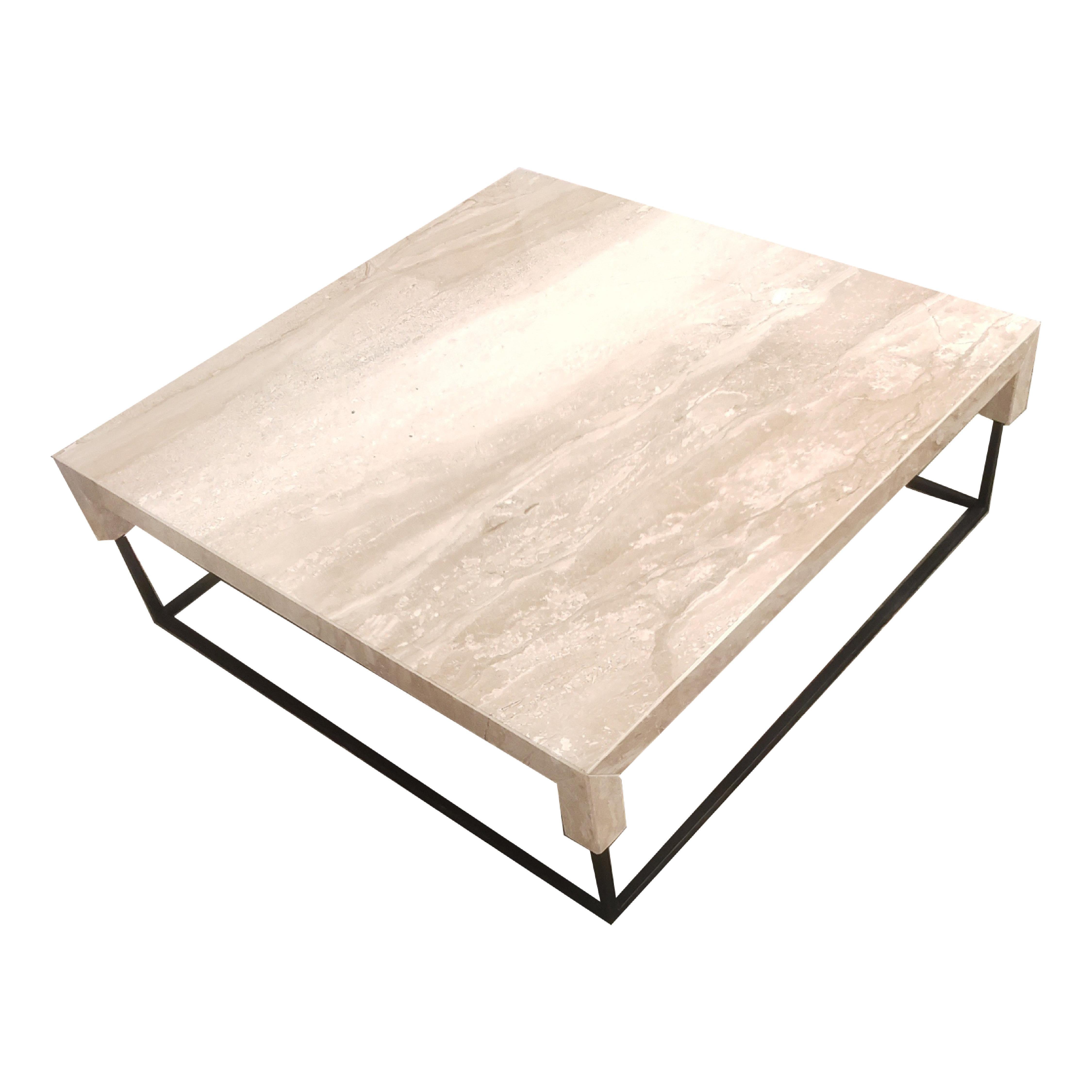 Modern Tossa Daino Reale Marble Coffee Table Contemporary Design Joaquín Moll in Stock For Sale