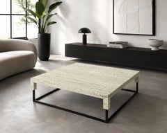 Tavolino in marmo travertino italiano Tossa Bespoke Luxury Made Measure Design