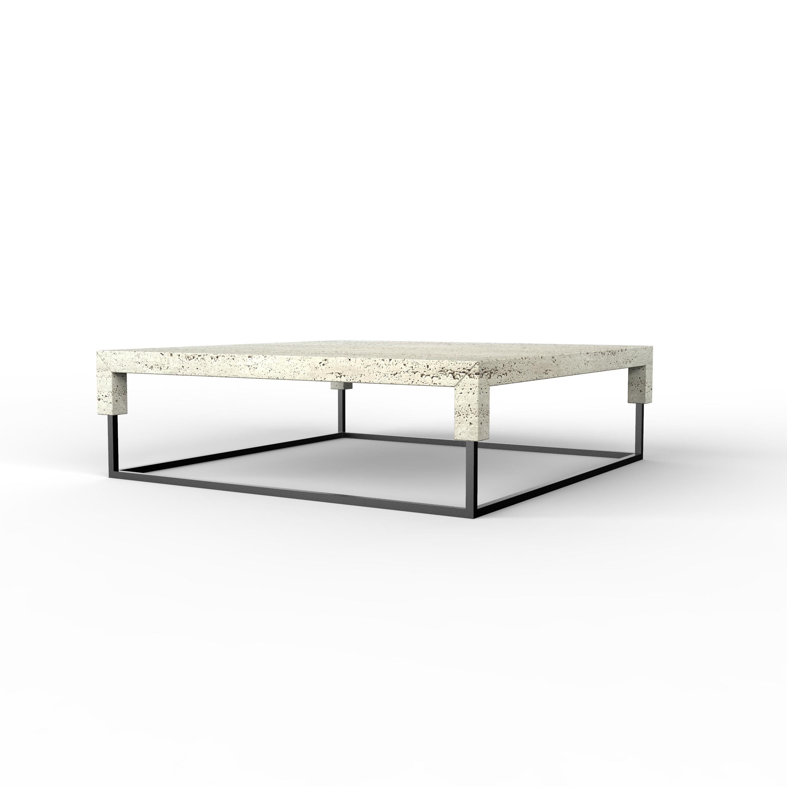 Modern Tossa Italian Travertine Marble Coffee Table Made Measure Bespoke Luxury Marble For Sale